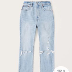 Ultra high rise curve love ankle straight Abercrombie jeans